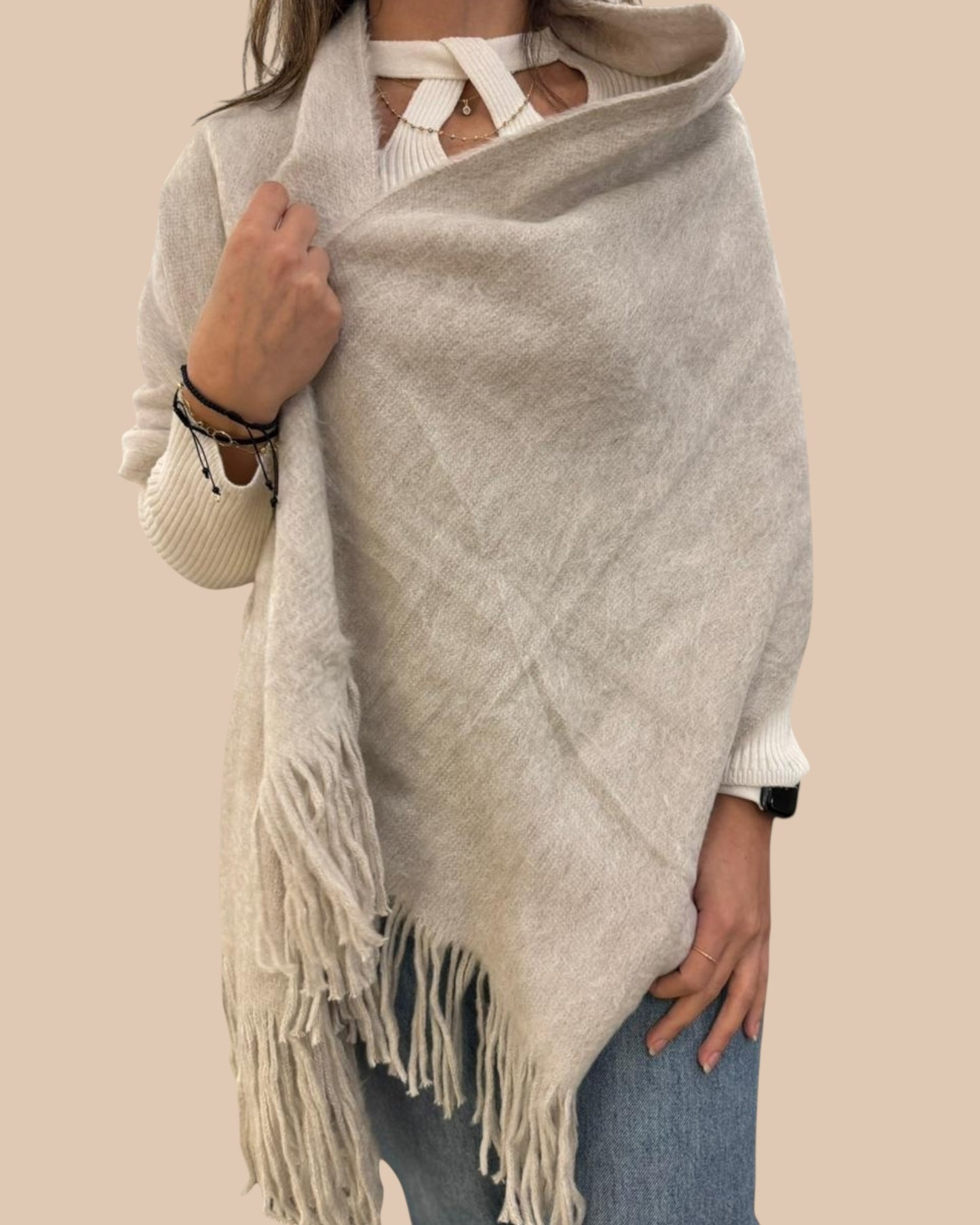 Long trico mohair scarf-شلات تريكو ساده