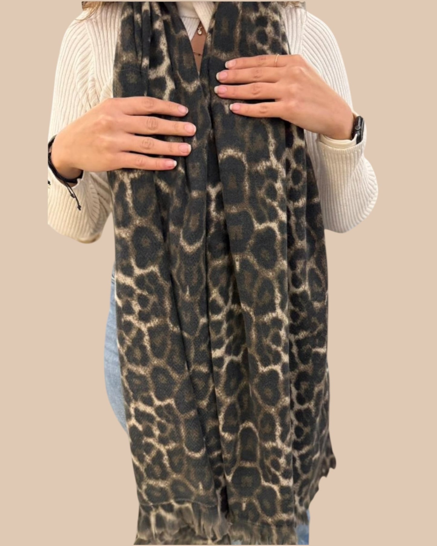 Tiger Print Cozy Shawl-شلان تيجر