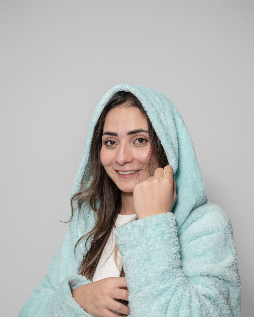 Aqua Blue Blanket Robe