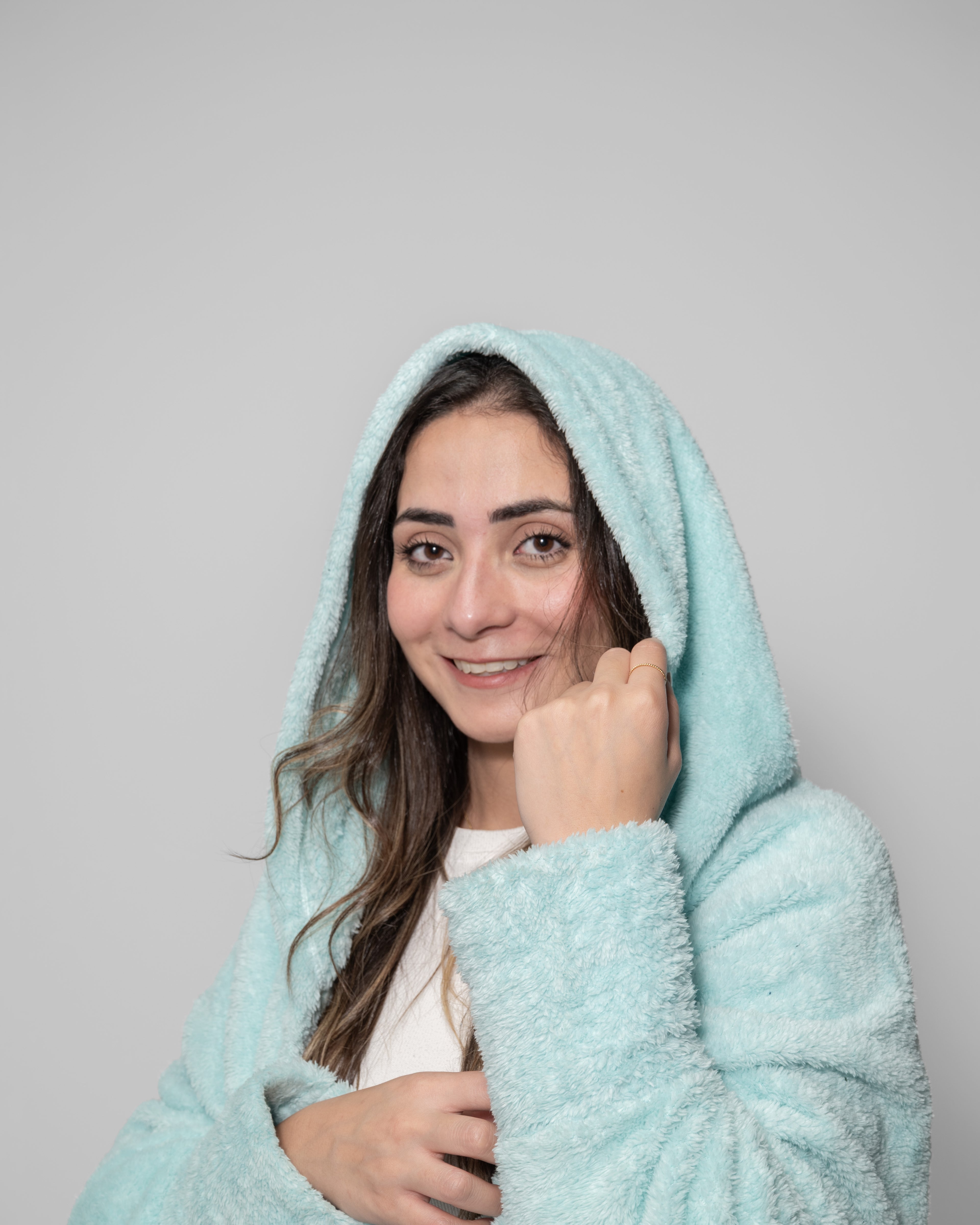 Aqua Blue Blanket Robe