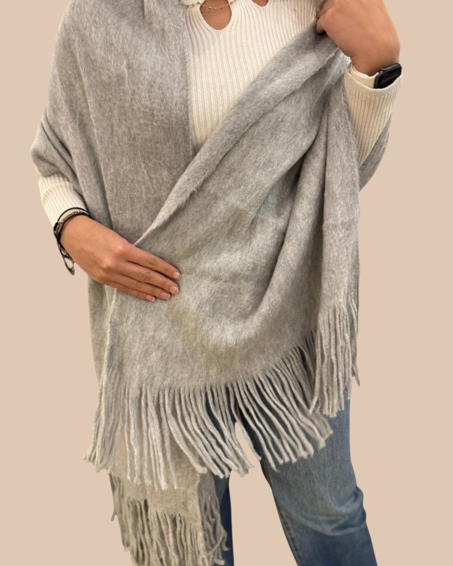 Long trico mohair scarf-شلات تريكو ساده