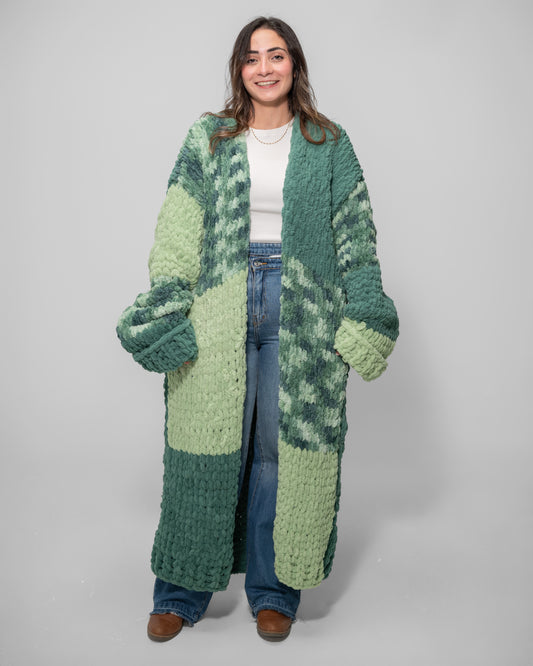Two tone green cardigan