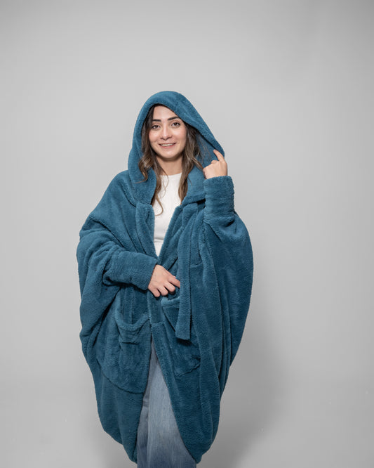 Petrol Blue Blanket Robe