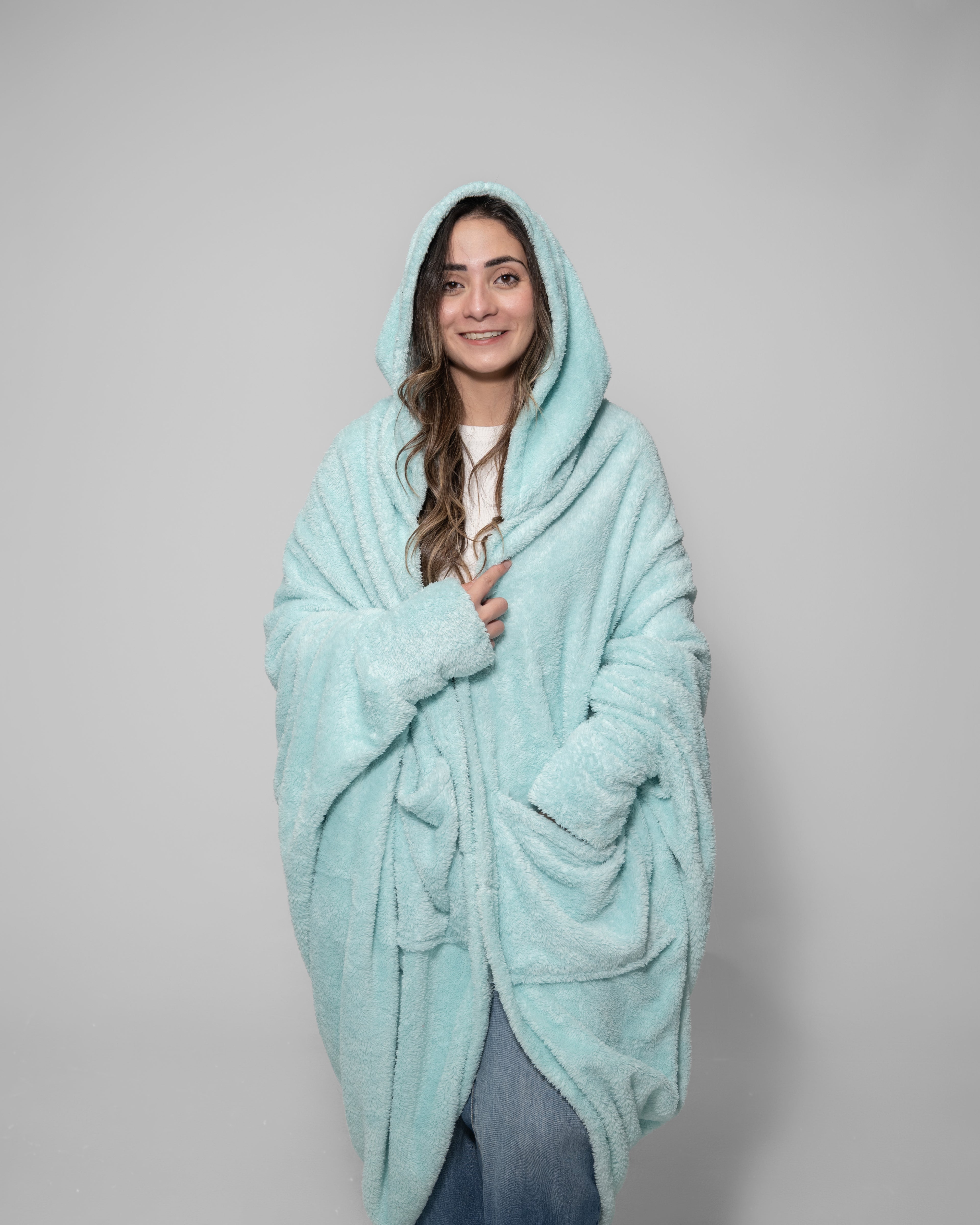 Aqua Blue Blanket Robe