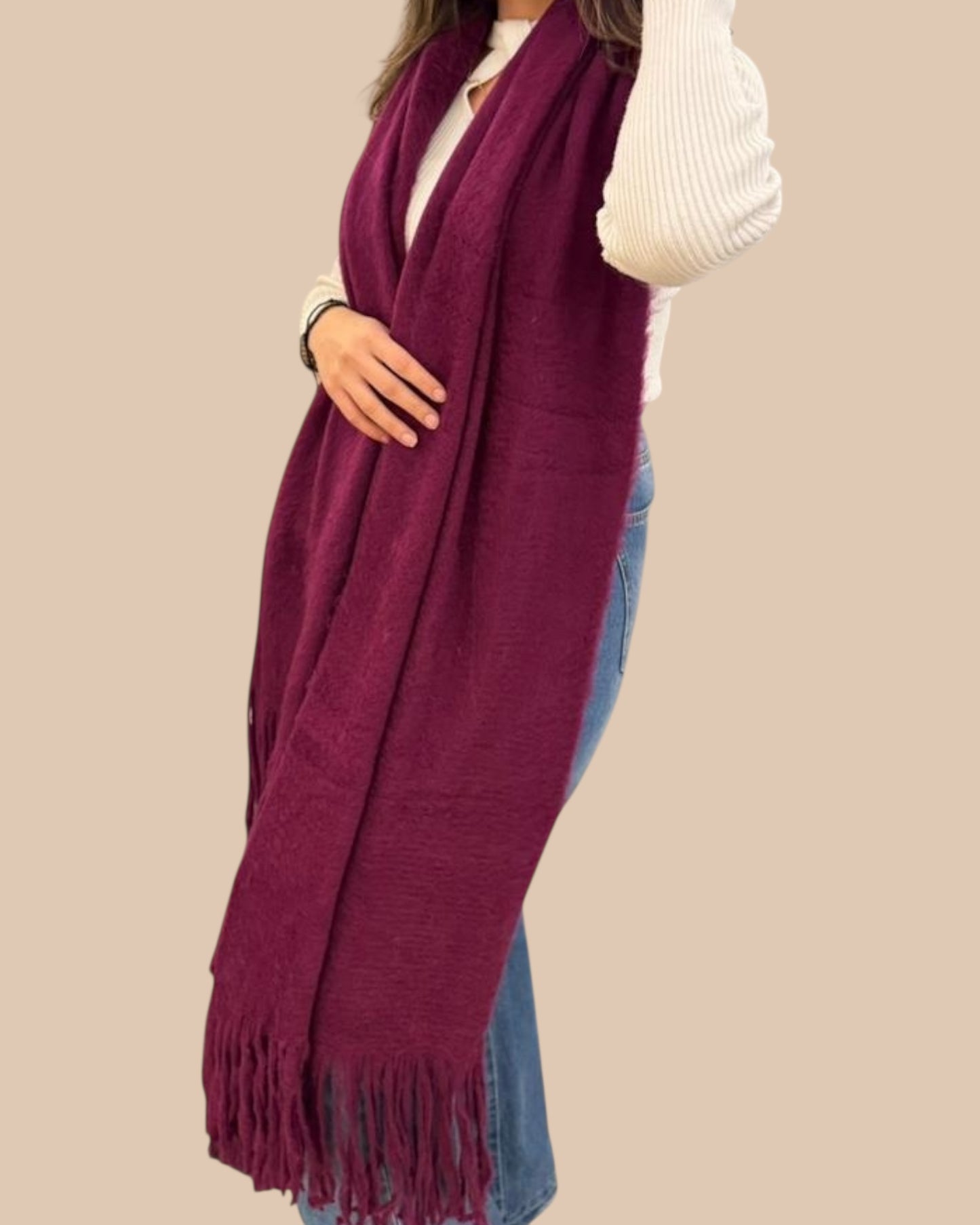 Long trico mohair scarf-شلات تريكو ساده