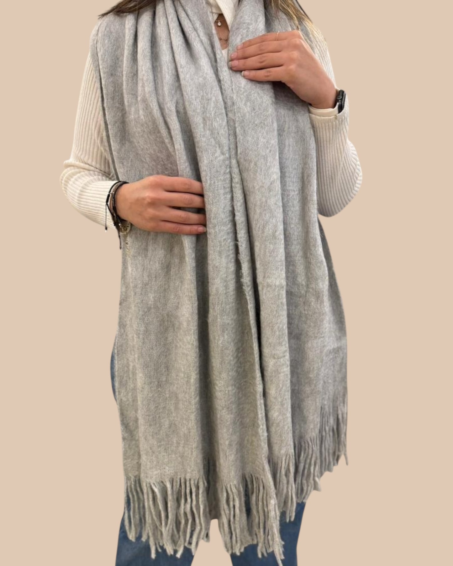 Long trico mohair scarf-شلات تريكو ساده