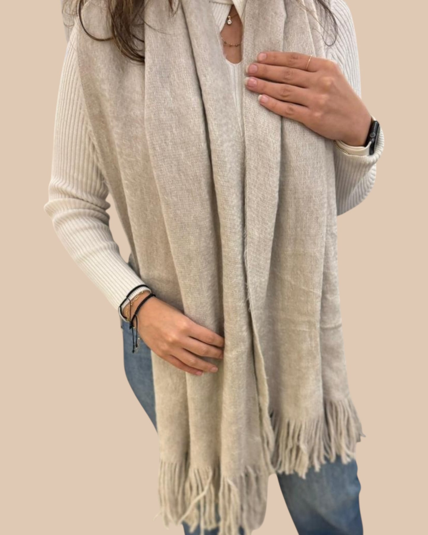Long trico mohair scarf-شلات تريكو ساده