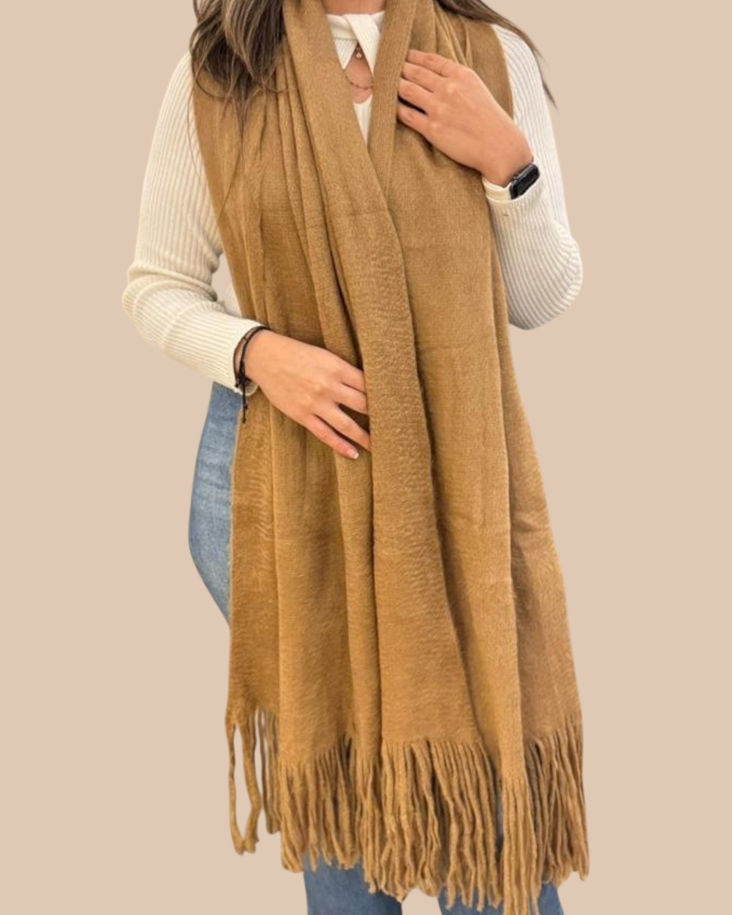 Long trico mohair scarf-شلات تريكو ساده