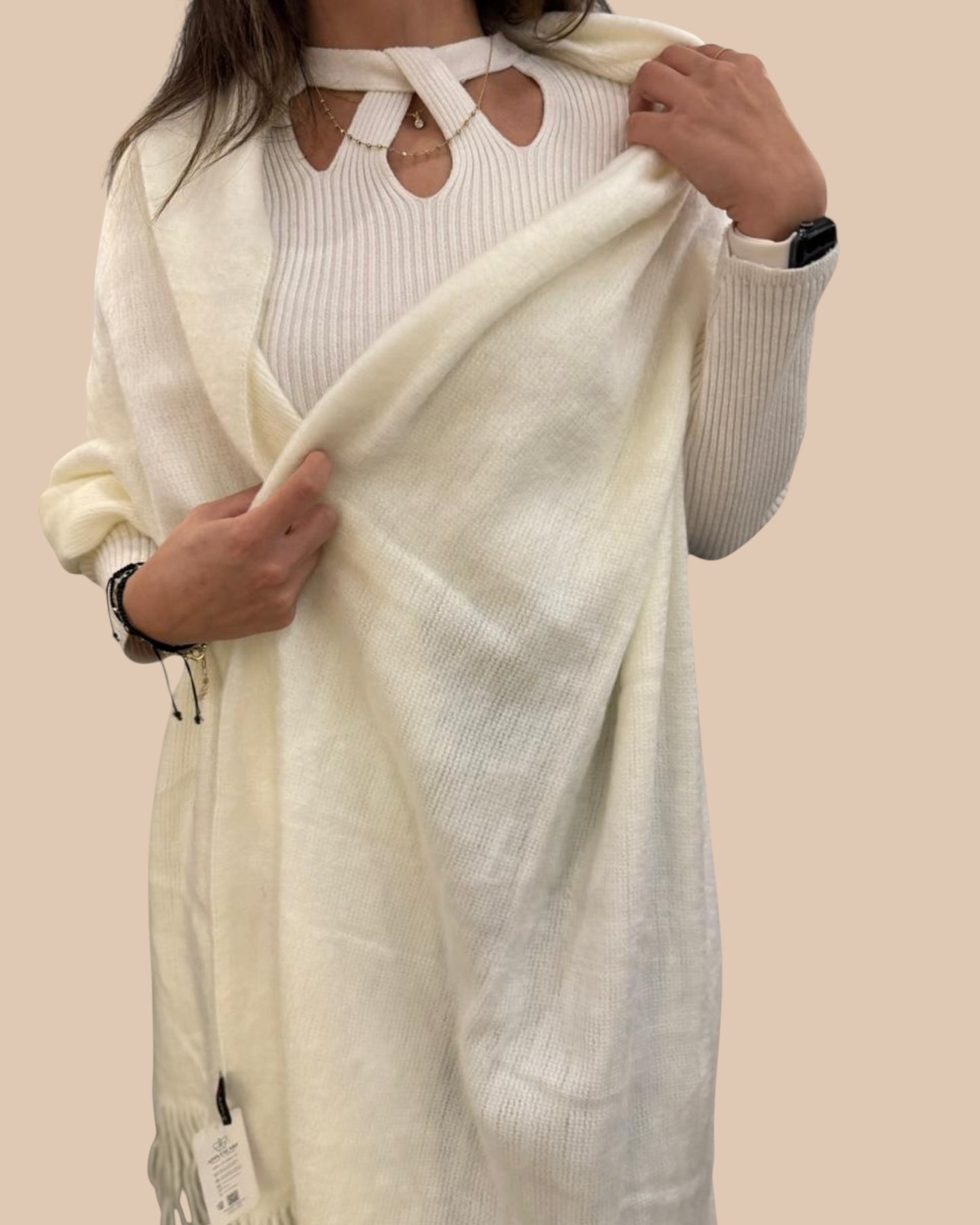 Long trico mohair scarf-شلات تريكو ساده