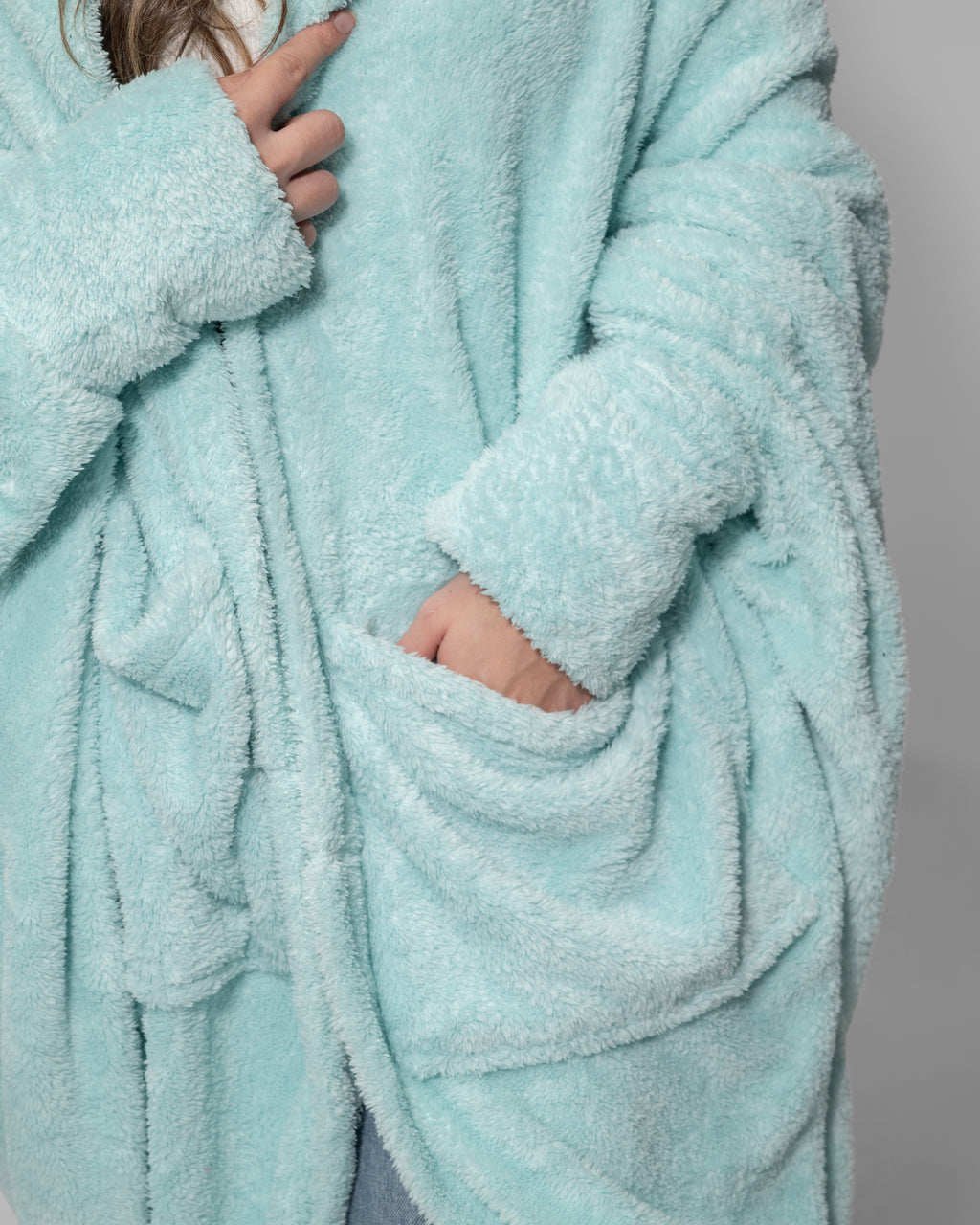 Aqua Blue Blanket Robe
