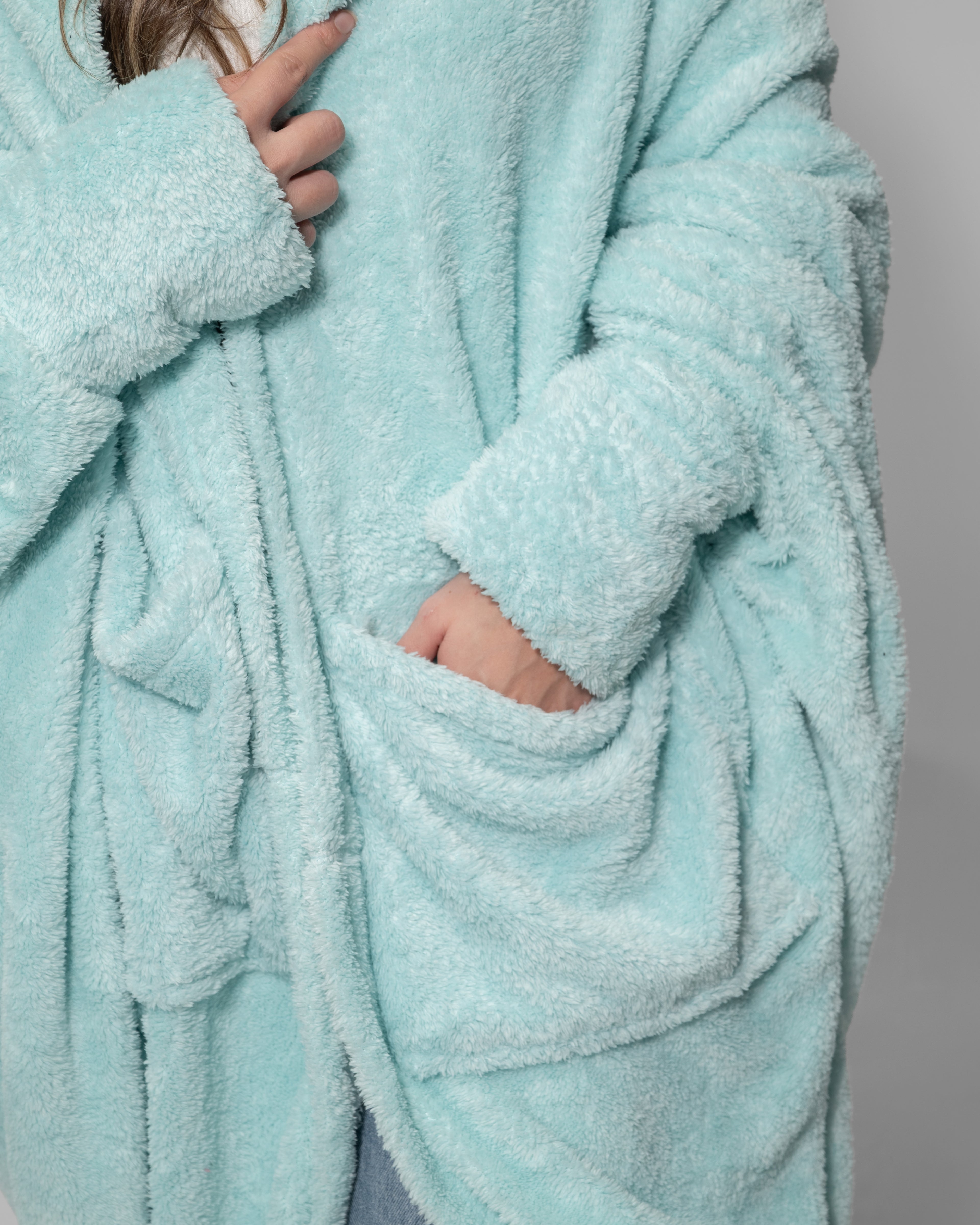 Aqua Blue Blanket Robe